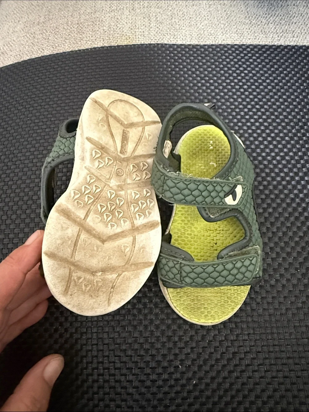 Kids Green Velcro Sandals